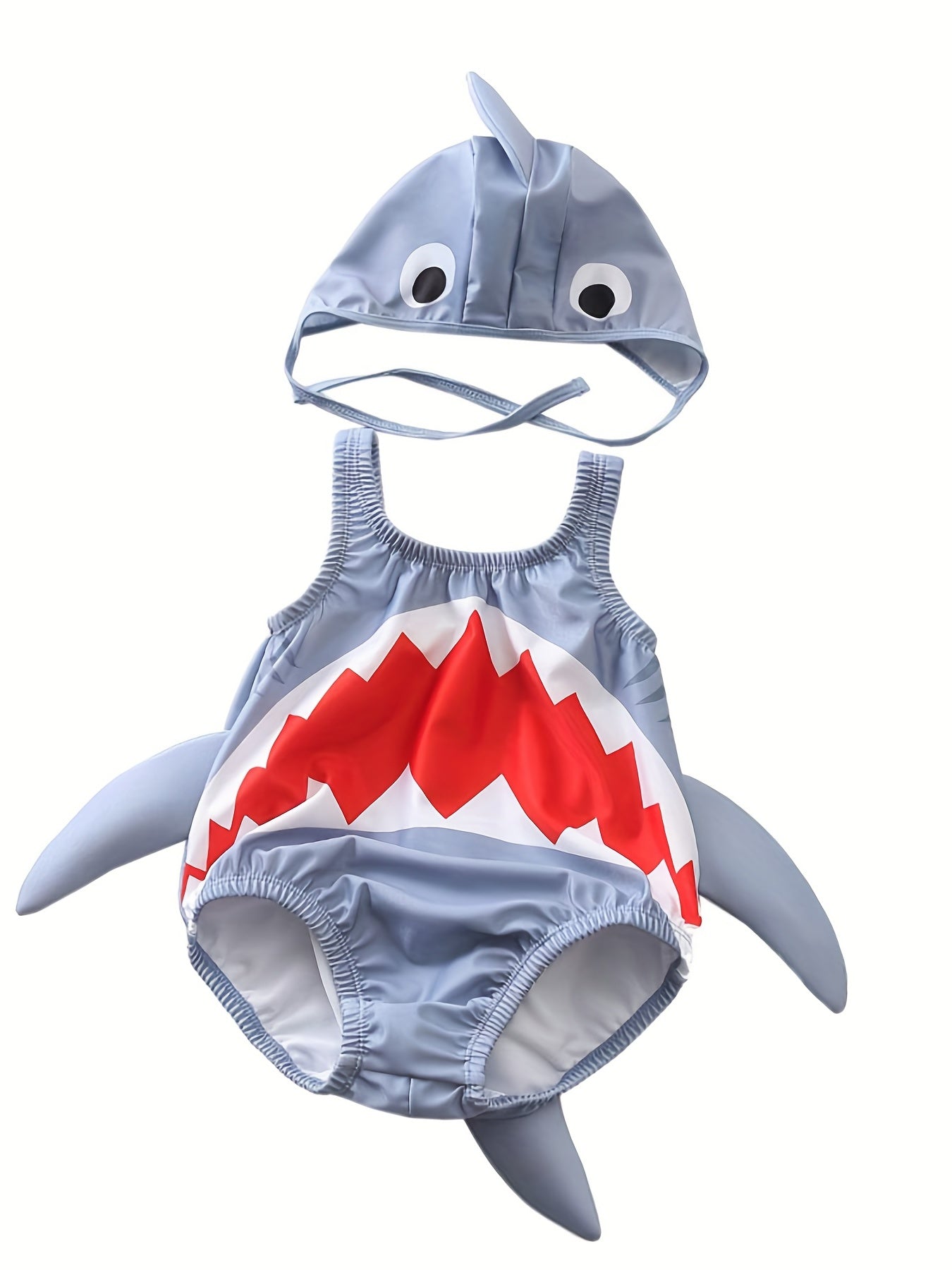 Toddler Boys Shark Swimsuit With Sponges Baby Bathing Suit With Sun Hat Baby Boy And Girl Swimsuit Kids Clothes Beach Vacation